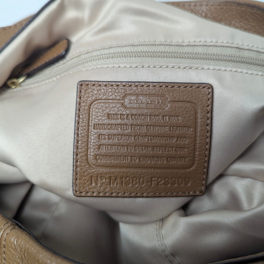 Coach Madison Phoebe Brown Pebbled Leather Shoulder Bag Hobo F23309 Large Tassel - Picture 4 of 10